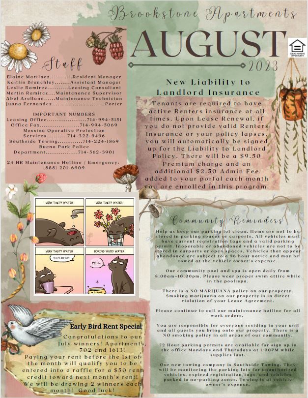 Resident Newsletter August